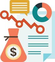 Reports and statistics illustration in minimal style vector