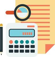 report and calculator illustration in minimal style vector