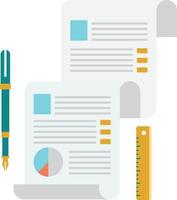 report and pen illustration in minimal style vector