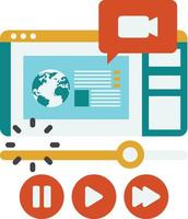 computer and web page window illustration in minimal style vector