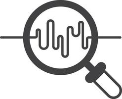 magnifying glass and sound waves illustration in minimal style vector