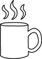 Hand Drawn hot coffee mug illustration vector