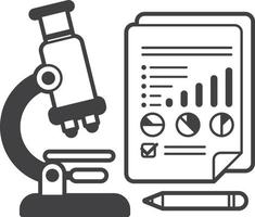 microscopio e ilustración de informe en estilo minimalista vector