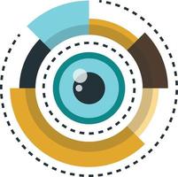 electronic eyeball illustration in minimal style vector