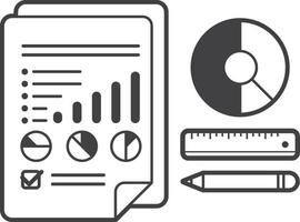 Reports and statistics illustration in minimal style vector