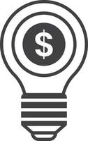 light bulb and money illustration in minimal style vector