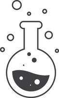 round Laboratory bottle illustration in minimal style vector