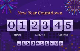 New Year Countdown Clock Template vector