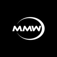 MMW letter logo design in illustration. Vector logo, calligraphy designs for logo, Poster, Invitation, etc.