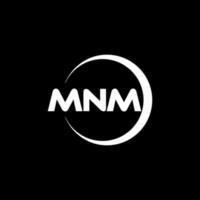 MNM letter logo design in illustration. Vector logo, calligraphy designs for logo, Poster, Invitation, etc.