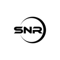 diseño del logotipo de la letra snr en illustrator. logotipo vectorial, diseños de caligrafía para logotipo, afiche, invitación, etc. vector