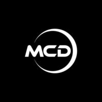 MCD letter logo design in illustration. Vector logo, calligraphy designs for logo, Poster, Invitation, etc.