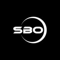 SBO letter logo design with black background in illustrator. Vector logo, calligraphy designs for logo, Poster, Invitation, etc.