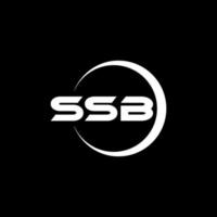SSB letter logo design with black background in illustrator. Vector logo, calligraphy designs for logo, Poster, Invitation, etc.