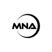 MNA letter logo design in illustration. Vector logo, calligraphy designs for logo, Poster, Invitation, etc.