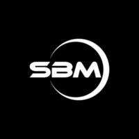 SBM letter logo design with black background in illustrator. Vector logo, calligraphy designs for logo, Poster, Invitation, etc.