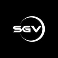 diseño de logotipo de letra sgv en ilustrador. logotipo vectorial, diseños de caligrafía para logotipo, afiche, invitación, etc. vector