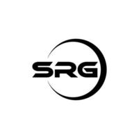 diseño de logotipo de letra srg con fondo blanco en illustrator. logotipo vectorial, diseños de caligrafía para logotipo, afiche, invitación, etc. vector