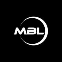 MBL letter logo design in illustration. Vector logo, calligraphy designs for logo, Poster, Invitation, etc.