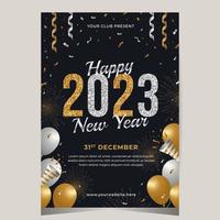 Happy 2023 New Year Poster Template vector