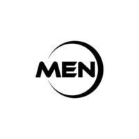 MEN letter logo design in illustration. Vector logo, calligraphy designs for logo, Poster, Invitation, etc.