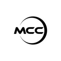MCC letter logo design in illustration. Vector logo, calligraphy designs for logo, Poster, Invitation, etc.