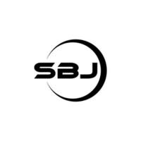 diseño de logotipo de letra sbj con fondo blanco en illustrator. logotipo vectorial, diseños de caligrafía para logotipo, afiche, invitación, etc. vector