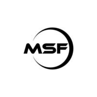 diseño de logotipo de letra msf en ilustración. logotipo vectorial, diseños de caligrafía para logotipo, afiche, invitación, etc. vector