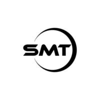 diseño de logotipo de letra smt en ilustrador. logotipo vectorial, diseños de caligrafía para logotipo, afiche, invitación, etc. vector