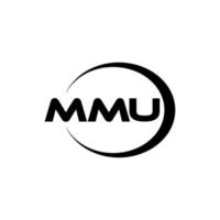 diseño del logotipo de la letra mmu en la ilustración. logotipo vectorial, diseños de caligrafía para logotipo, afiche, invitación, etc. vector