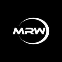 MRW letter logo design in illustration. Vector logo, calligraphy designs for logo, Poster, Invitation, etc.