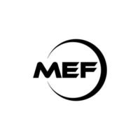 MEF letter logo design in illustration. Vector logo, calligraphy designs for logo, Poster, Invitation, etc.
