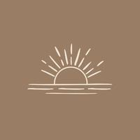 Sun rays images. Hand drawn style. Vector illustration.