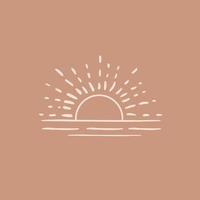 Sun rays images. Hand drawn style. Vector illustration.