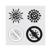 virus blanco y negro vector