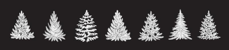 Christmas tree hand drawn illustration vector