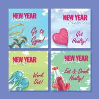 New Year Healthy Lifestyle Resolution Post vector