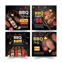 BBQ Social Media Invitation Post vector