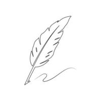 feather pen logo vector