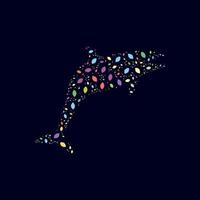 Dolphin colors vector illustration