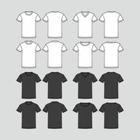 Short Sleeve T-Shirt Mock up Outline Template vector