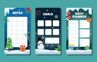 Winter Cute Journal Concept Template vector