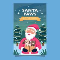 Santa Paws Adoption Poster Concept vector