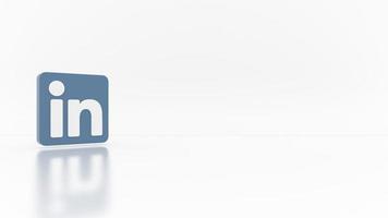 Glossy 3d render design of the linkedin social network media logo or symbol on white background video