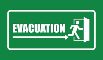 Exit door symbol. Evacuation symbol vector