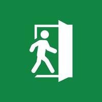 Exit door symbol. Evacuation symbol vector