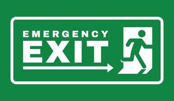 Exit door symbol. Evacuation symbol vector