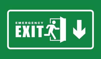 Exit door symbol. Evacuation symbol vector