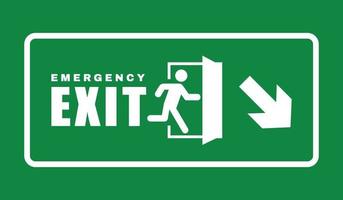 Exit door symbol. Evacuation symbol vector