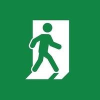 Exit door symbol. Evacuation symbol vector